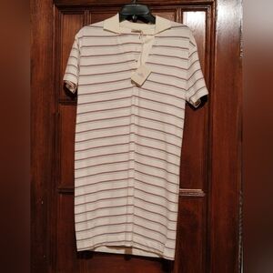 Faherty Sunwashed Pique Polo Striped Dress-X Small-Or In Size Small